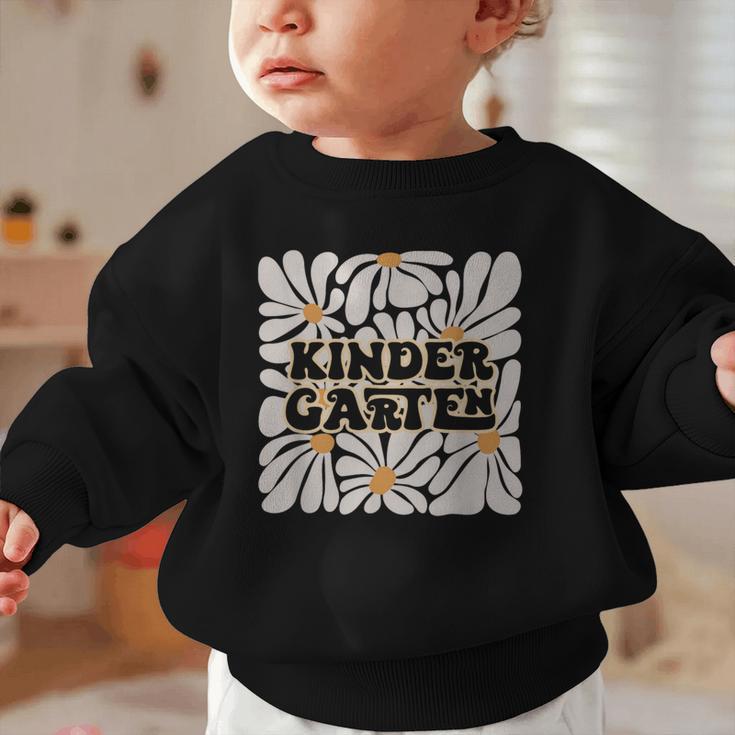 Retro Flower Power Squared Kindergarten Back To School Graphic Toddler Sweatshirt