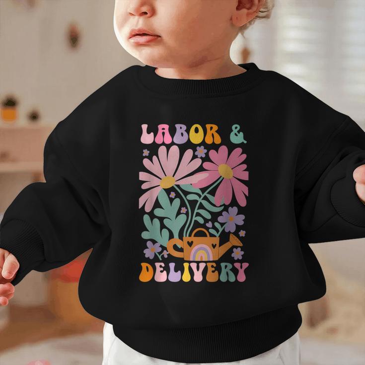 Retro Labor And Delivery Nurse Back To School Men Women Graphic Toddler Sweatshirt