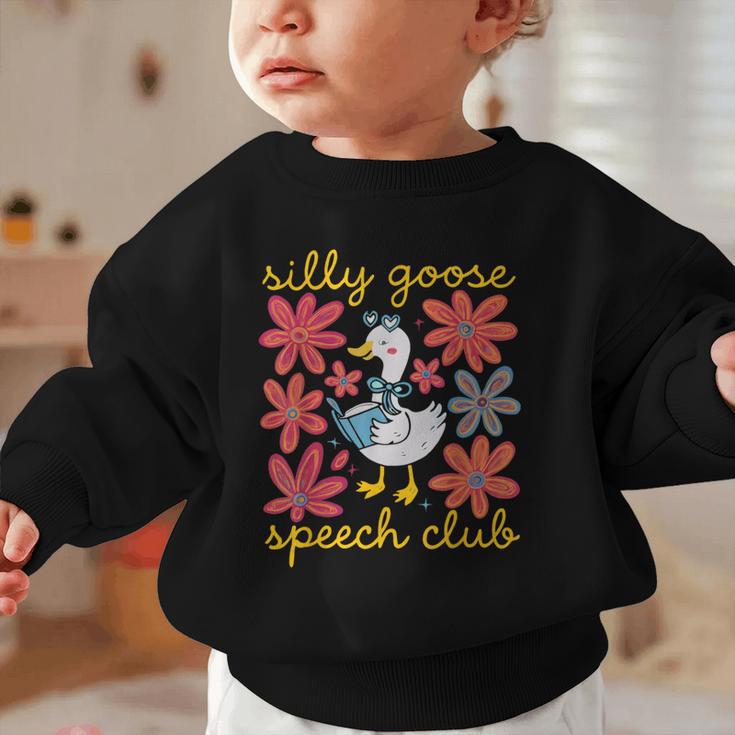 Retro Silly Goose Speech Therapy SLP Back To School Graphic Toddler Sweatshirt Retro Silly Goose Speech Therapy SLP Back To School Graphic Toddler Sweatshirt