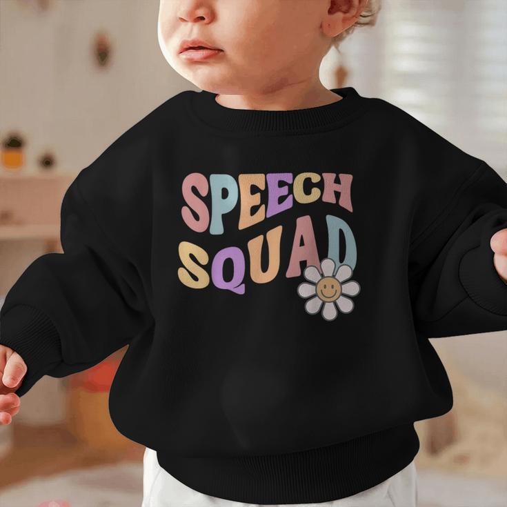 Retro Speech Squad Back To School Speech Therapist SLP Graphic Toddler Sweatshirt Retro Speech Squad Back To School Speech Therapist SLP Graphic Toddler Sweatshirt