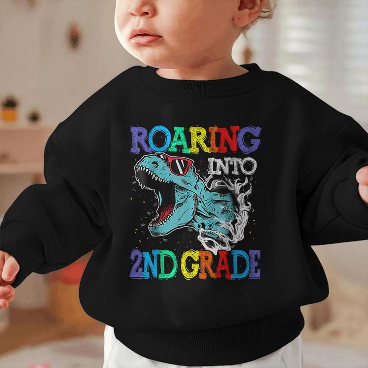 Roaring Into 2Nd Grade DinosaurRex Back To School Graphic Toddler Sweatshirt Roaring Into 2Nd Grade DinosaurRex Back To School Graphic Toddler Sweatshirt