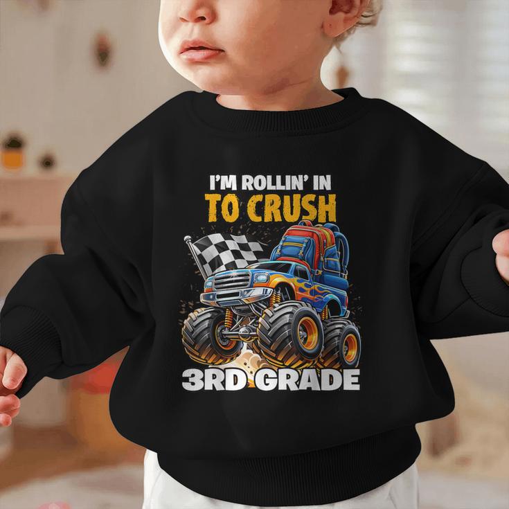 Rollin Crush Monster Truck Back To School 3rd Grade Boys Graphic Toddler Sweatshirt Rollin Crush Monster Truck Back To School 3rd Grade Boys Graphic Toddler Sweatshirt