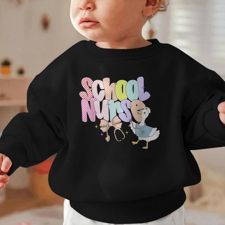 School Nurse Back To School Silly School Nurse Goose Graphic Toddler Sweatshirt