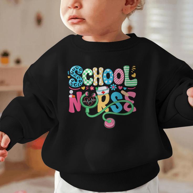 School Nurse Colorful Costume Back To School Nursing Job Graphic Toddler Sweatshirt School Nurse Colorful Costume Back To School Nursing Job Graphic Toddler Sweatshirt