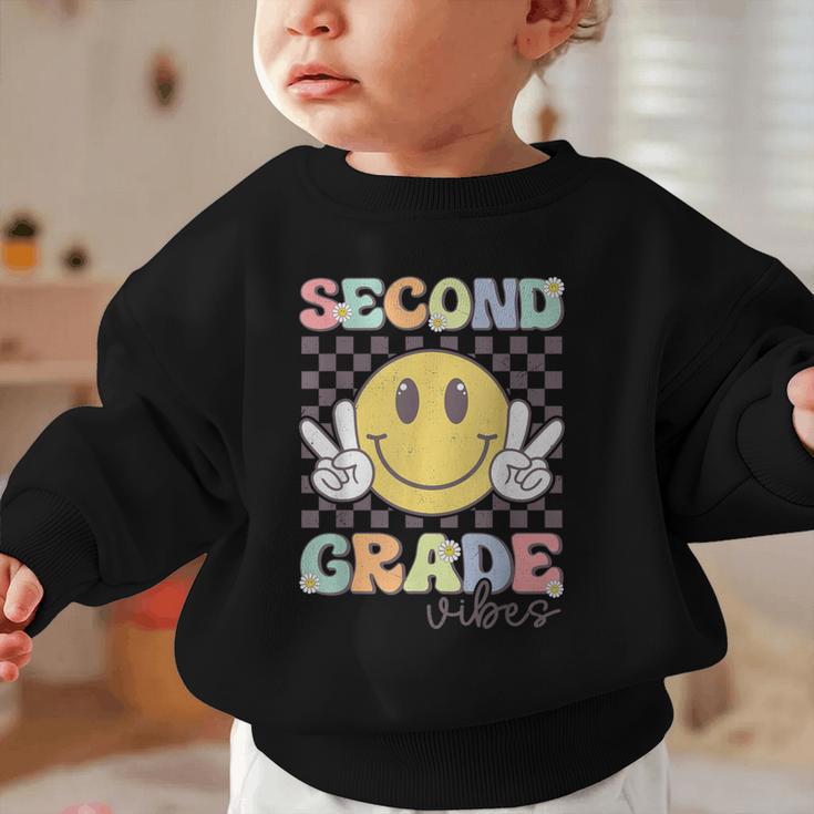 Second Grade Vibes Smile Face 2nd Grade Team Back To School Graphic Toddler Sweatshirt Second Grade Vibes Smile Face 2nd Grade Team Back To School Graphic Toddler Sweatshirt