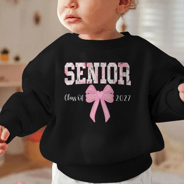 Senior 2027 Floral Pink Bow Back To School Class Of 2027 Graphic Toddler Sweatshirt Senior 2027 Floral Pink Bow Back To School Class Of 2027 Graphic Toddler Sweatshirt