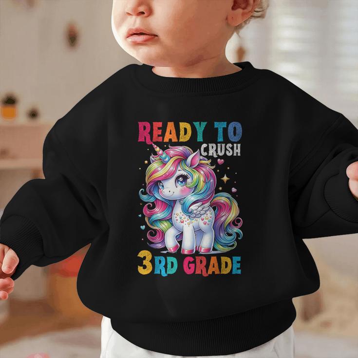 Student Unicorn Ready Back To School Crush 3rd Grade Girls Graphic Toddler Sweatshirt Student Unicorn Ready Back To School Crush 3rd Grade Girls Graphic Toddler Sweatshirt