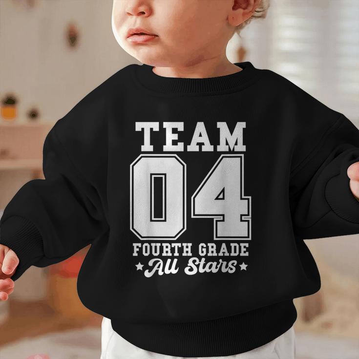 Team 4th Grade All-Stars Back To School Sports Jersey Graphic Toddler Sweatshirt