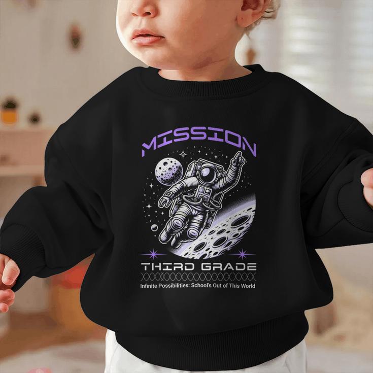Third Grade Back To School Space Rocket Astronaut Graphic Toddler Sweatshirt