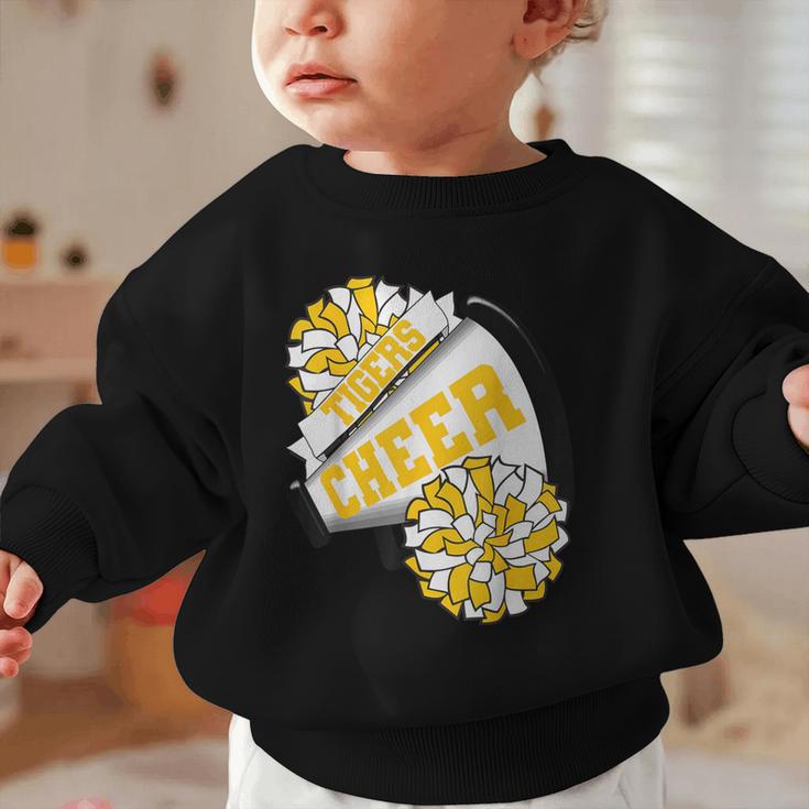 Tigers Cheer Back To School Cheerleading Spirit GY Graphic Toddler Sweatshirt Tigers Cheer Back To School Cheerleading Spirit GY Graphic Toddler Sweatshirt