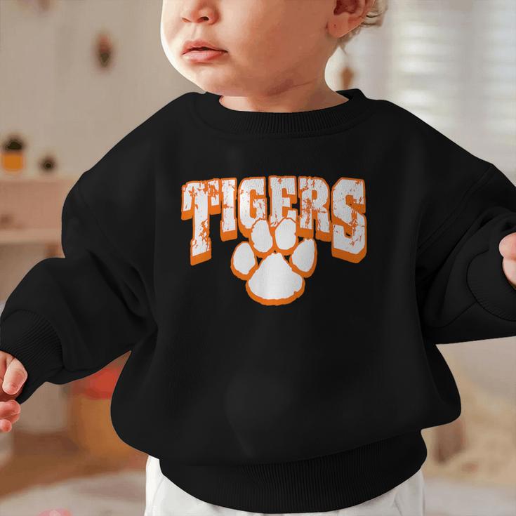 Tigers School Spirit Mascot Back To School Orange Graphic Toddler Sweatshirt Tigers School Spirit Mascot Back To School Orange Graphic Toddler Sweatshirt