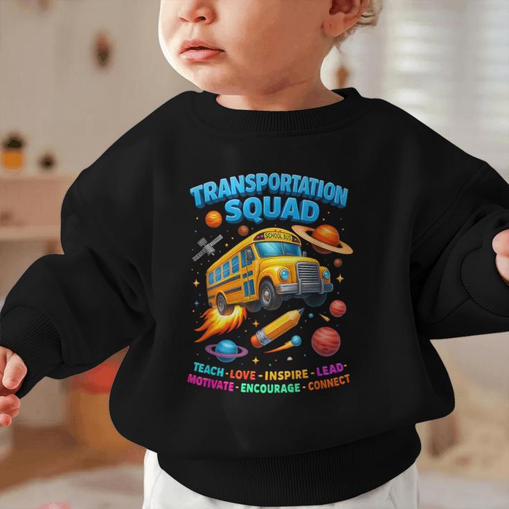Transportation Squad School Bus Back To School Retro Graphic Toddler Sweatshirt Transportation Squad School Bus Back To School Retro Graphic Toddler Sweatshirt