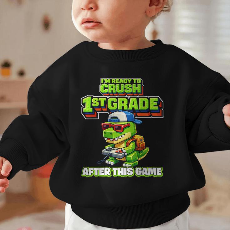 Video GameRex Dinosaur 1st Grade Back To School Boy Graphic Toddler Sweatshirt Video GameRex Dinosaur 1st Grade Back To School Boy Graphic Toddler Sweatshirt