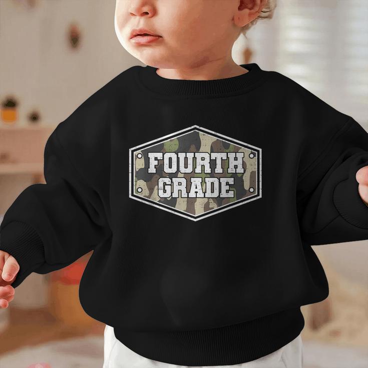 Vintage Fourth Grade Old Camo Back To School Boys 4th Grade Graphic Toddler Sweatshirt Vintage Fourth Grade Old Camo Back To School Boys 4th Grade Graphic Toddler Sweatshirt
