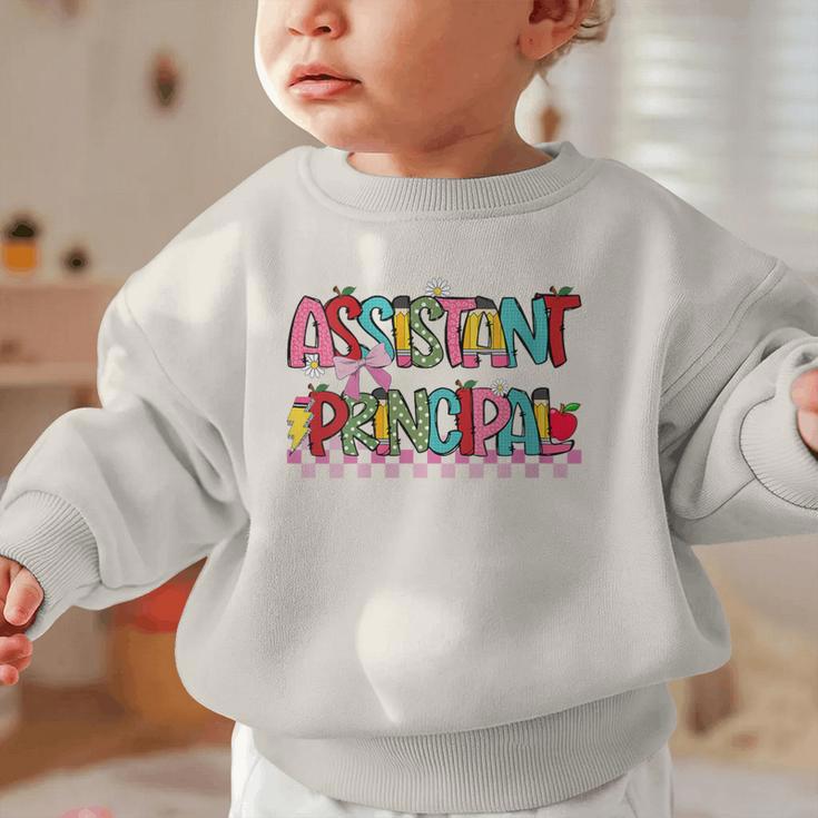 Assistant Principal Coquette Bow Pencil Cute Back To School Graphic Toddler Sweatshirt Assistant Principal Coquette Bow Pencil Cute Back To School Graphic Toddler Sweatshirt