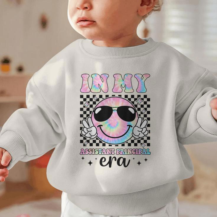 In My Assistant Principal Era Groovy Tie Dye Back To School Graphic Toddler Sweatshirt In My Assistant Principal Era Groovy Tie Dye Back To School Graphic Toddler Sweatshirt