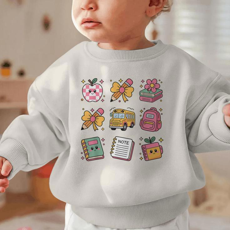 Back To School Coquette Bow First Day Of School Toddler Girl Graphic Toddler Sweatshirt