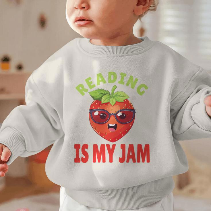 Back To School Reading Is My Jam School Librarian Premium Tri-Blend Graphic Toddler Sweatshirt
