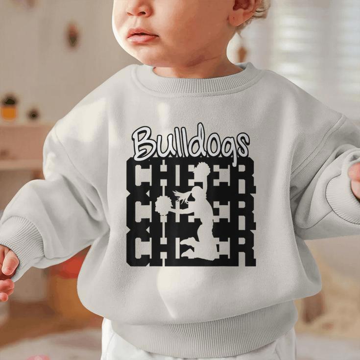 Bulldogs Cheer Back To School Cheerleading Spirit Graphic Toddler Sweatshirt Bulldogs Cheer Back To School Cheerleading Spirit Graphic Toddler Sweatshirt