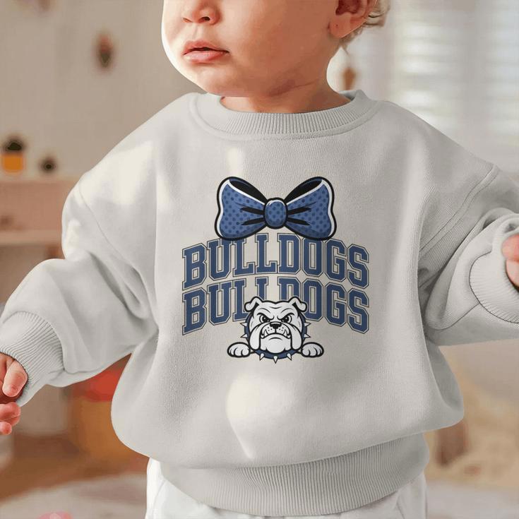 Bulldogs Mascot Team Spirit Sports Fan Back To School Graphic Toddler Sweatshirt