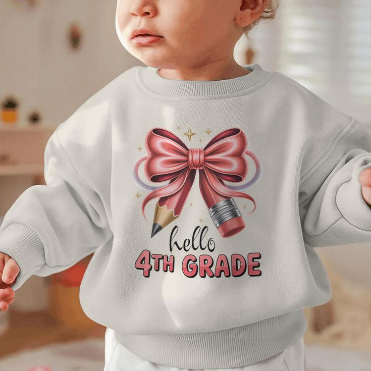 Coquette 4th Grade First Day Of Back To School Girls Outfits Graphic Toddler Sweatshirt