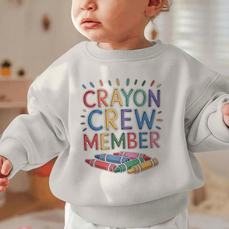 Crayon Crew Member Back To School Coloring Art Classes Graphic Toddler Sweatshirt