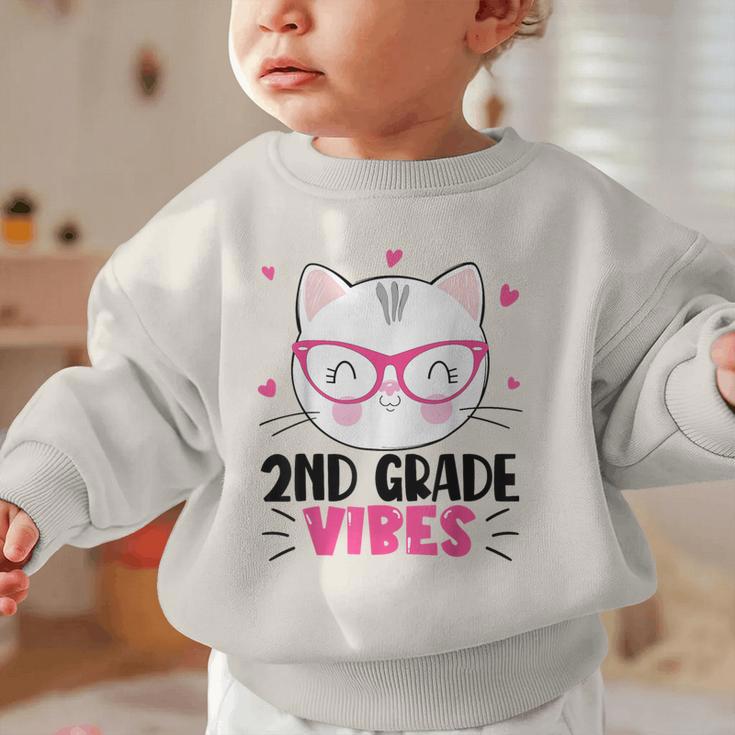 Cute 2nd Grade Vibes Cat Kitten Lover Back To School Girls Graphic Toddler Sweatshirt Cute 2nd Grade Vibes Cat Kitten Lover Back To School Girls Graphic Toddler Sweatshirt