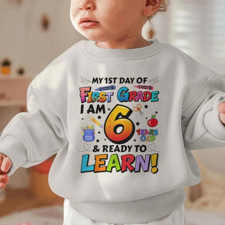 First 1st Grade First Day Of School Back To School Kids Graphic Toddler Sweatshirt First 1st Grade First Day Of School Back To School Kids Graphic Toddler Sweatshirt