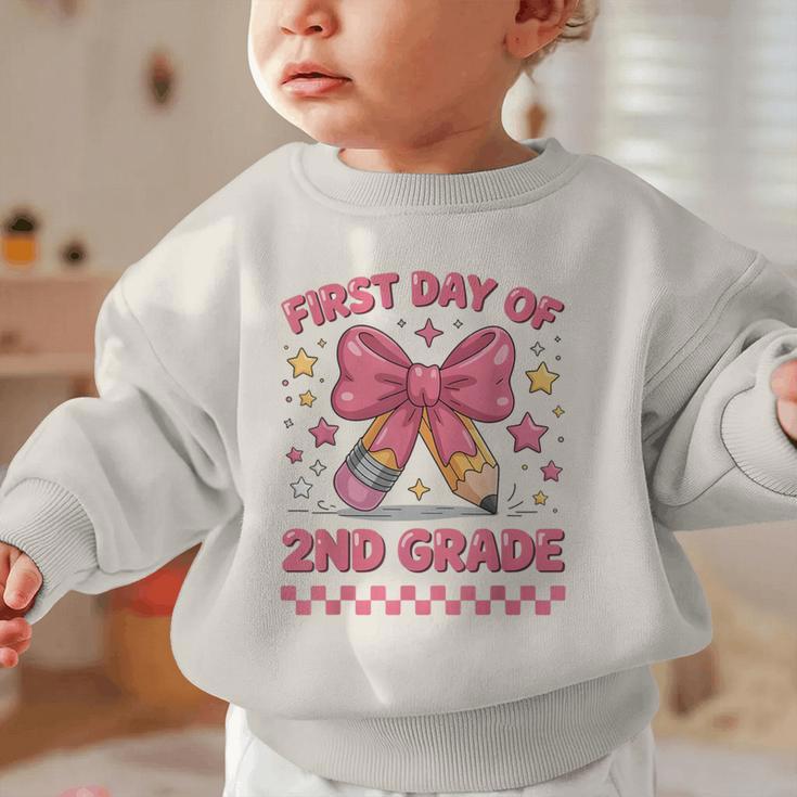 First Day Of 2nd Grade Coquette Back To School Girls Kids Graphic Toddler Sweatshirt First Day Of 2nd Grade Coquette Back To School Girls Kids Graphic Toddler Sweatshirt