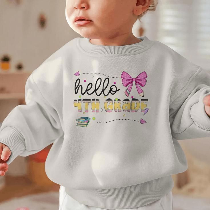 Hello 4th Grade Girls Coquette Fourth Grade Back To School Graphic Toddler Sweatshirt Hello 4th Grade Girls Coquette Fourth Grade Back To School Graphic Toddler Sweatshirt