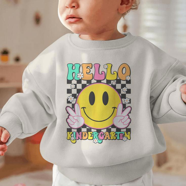 Hello Kindergarten Smile Face Back To School Girl Kid Graphic Toddler Sweatshirt