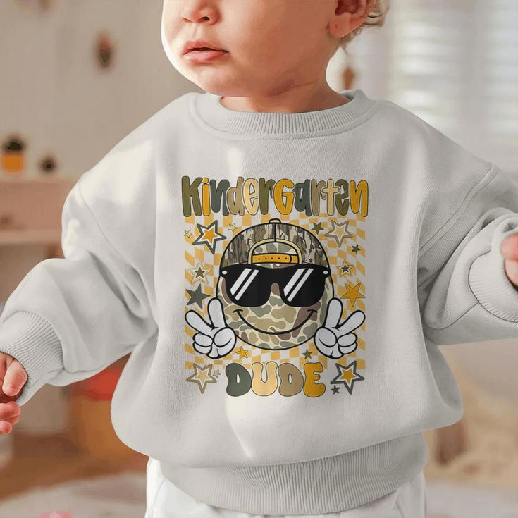 Kindergarten Camo Camouflage Smile Face Back To School Kids Graphic Toddler Sweatshirt