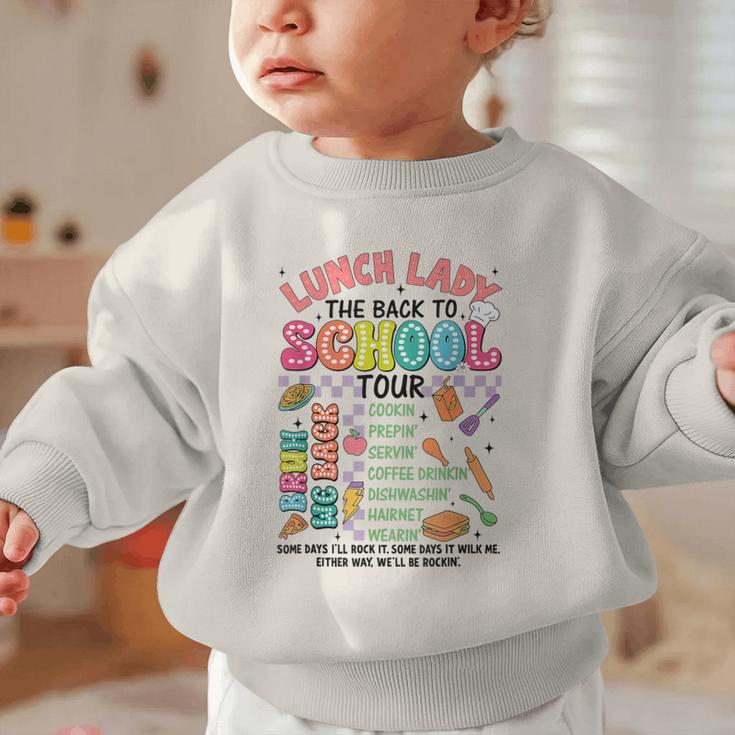 Lunch Cafeteria Crew Lady Back To School Tour Graphic Toddler Sweatshirt Lunch Cafeteria Crew Lady Back To School Tour Graphic Toddler Sweatshirt