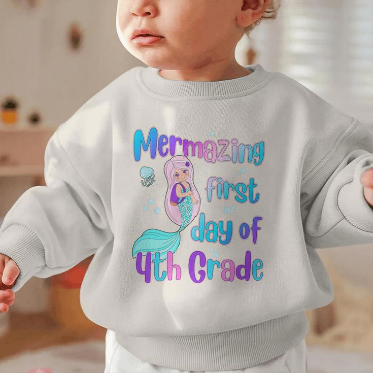 Mermazing First Day Of Fourth Grade Back To School Mermaid Premium Tri-Blend Graphic Toddler Sweatshirt