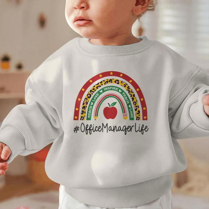 Office Manager Rainbow Appreciation Day Hello Back To School Graphic Toddler Sweatshirt