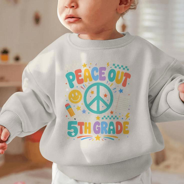 Peace Out 5th Grade Retro Back To School Students Graphic Toddler Sweatshirt Peace Out 5th Grade Retro Back To School Students Graphic Toddler Sweatshirt