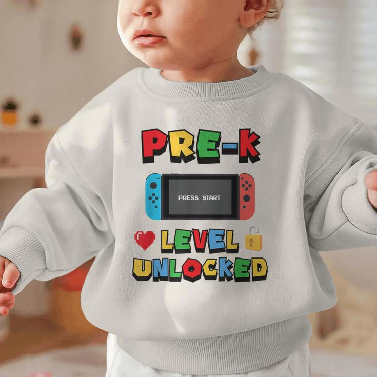 Pre-K Level Unlocked Back To School Video Game Graphic Toddler Sweatshirt