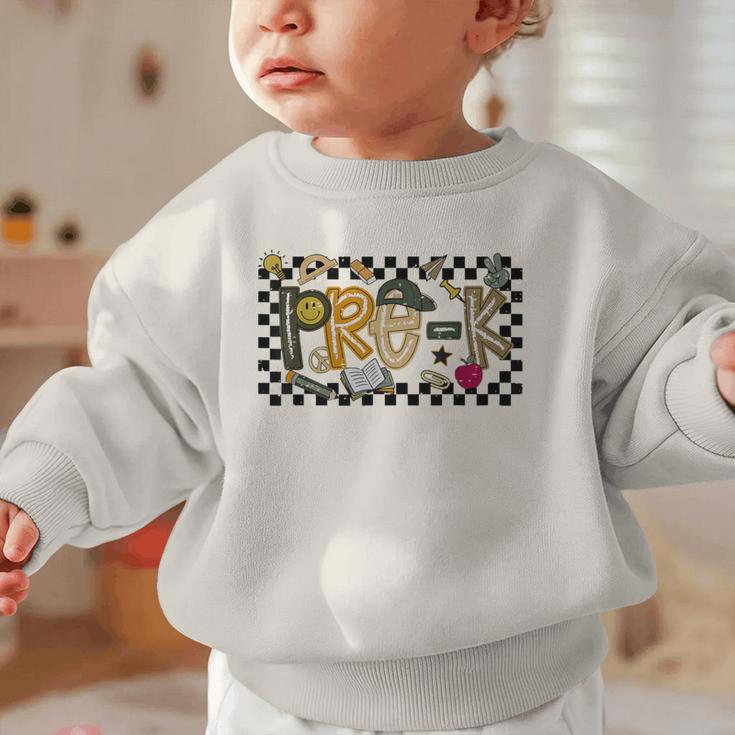 Retro Checkered Back To School Pre K Dude Cute Kid Preschool Graphic Toddler Sweatshirt Retro Checkered Back To School Pre K Dude Cute Kid Preschool Graphic Toddler Sweatshirt
