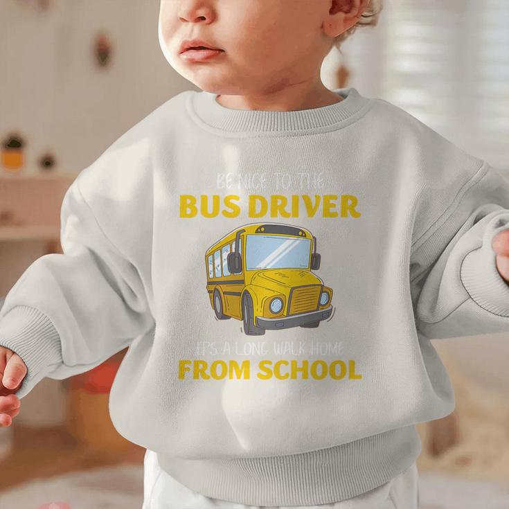 School Bus Driver Kindness Humor Back To School Quote Premium Tri-Blend Graphic Toddler Sweatshirt