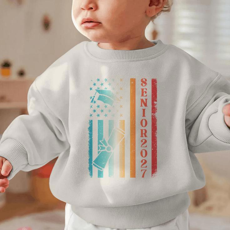 Senior 2027 Class Of 2027 Graduation USA Flag Back To School Performance Graphic Toddler Sweatshirt Senior 2027 Class Of 2027 Graduation USA Flag Back To School Performance Graphic Toddler Sweatshirt