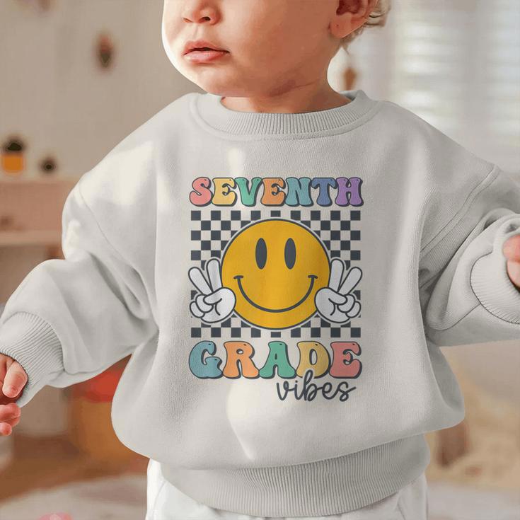 Seventh Grade Vibes Cute Smile Back To School 7th Grade Team Graphic Toddler Sweatshirt Seventh Grade Vibes Cute Smile Back To School 7th Grade Team Graphic Toddler Sweatshirt