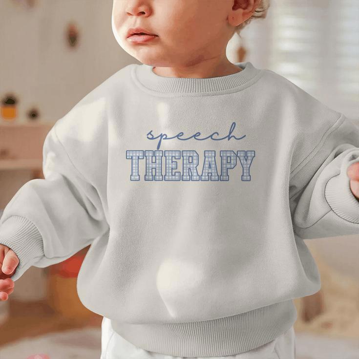 Speech Therapy Gingham SLP Therapist Summer Back To School Graphic Toddler Sweatshirt Speech Therapy Gingham SLP Therapist Summer Back To School Graphic Toddler Sweatshirt