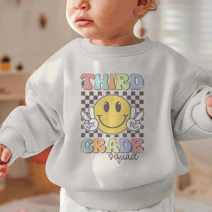 Third Grade Squad Smile Face 3rd Grade Back To School Graphic Toddler Sweatshirt