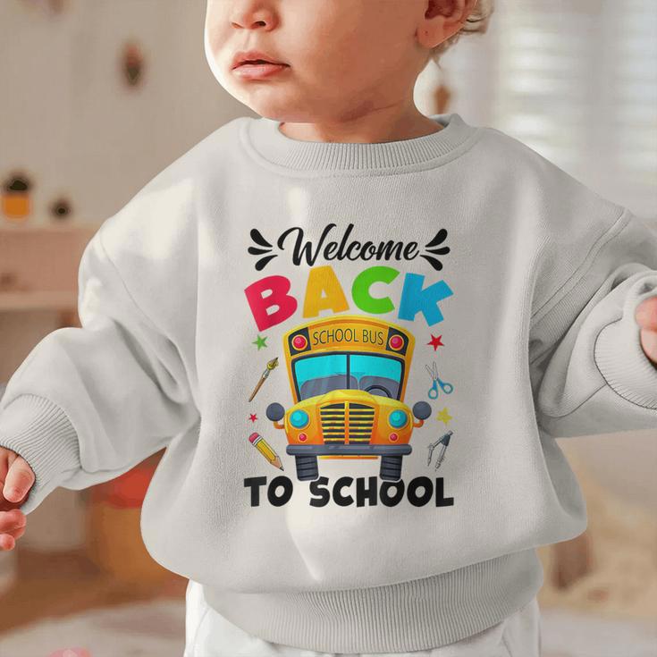Welcome Back To School Outfit School Bus Driver Graphic Toddler Sweatshirt