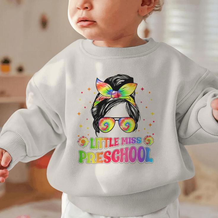 Women's Little Miss Preschool Messy Bun Tie Dye Back To School Girls Graphic Toddler Sweatshirt Women's Little Miss Preschool Messy Bun Tie Dye Back To School Girls Graphic Toddler Sweatshirt