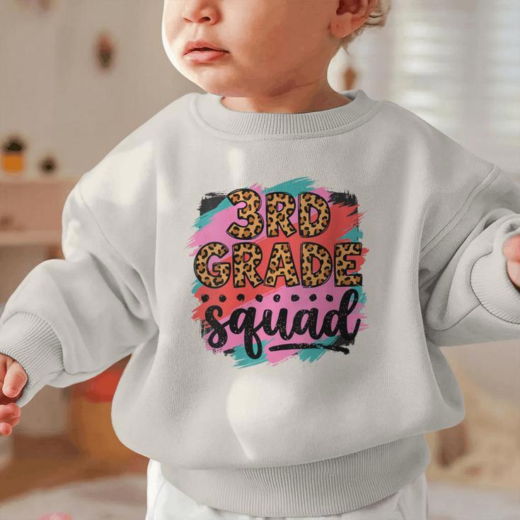 Women's Third 3rd Grade Squad Back To School Animal Print Girl Tee Graphic Toddler Sweatshirt