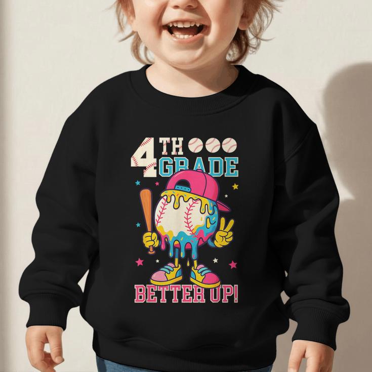 4th Grade Back To School Baseball Drip Ice Cream Game On Graphic Toddler Sweatshirt 4th Grade Back To School Baseball Drip Ice Cream Game On Graphic Toddler Sweatshirt