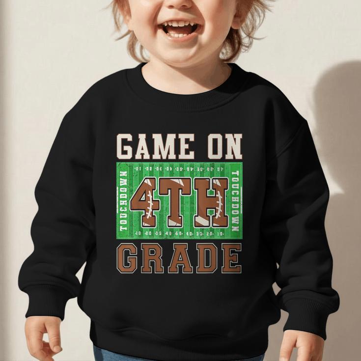 4th Grade Boys Kids Football Back To School Fourth Grade Graphic Toddler Sweatshirt