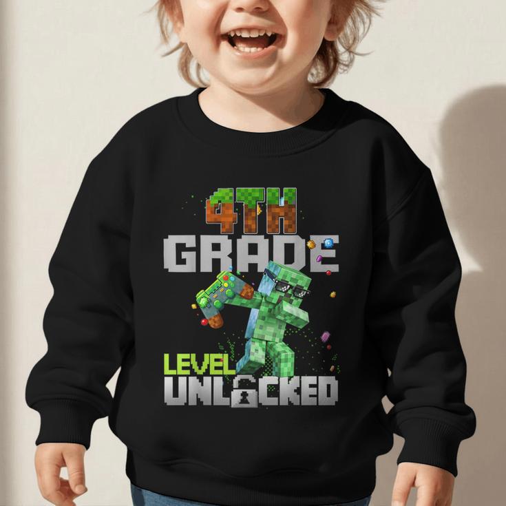 4th Grade Level Unlocked Back To School Pixel Game Graphic Toddler Sweatshirt