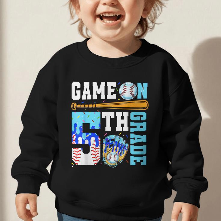 5th Grade Back To School Baseball Drip Ice Cream Game On Graphic Toddler Sweatshirt